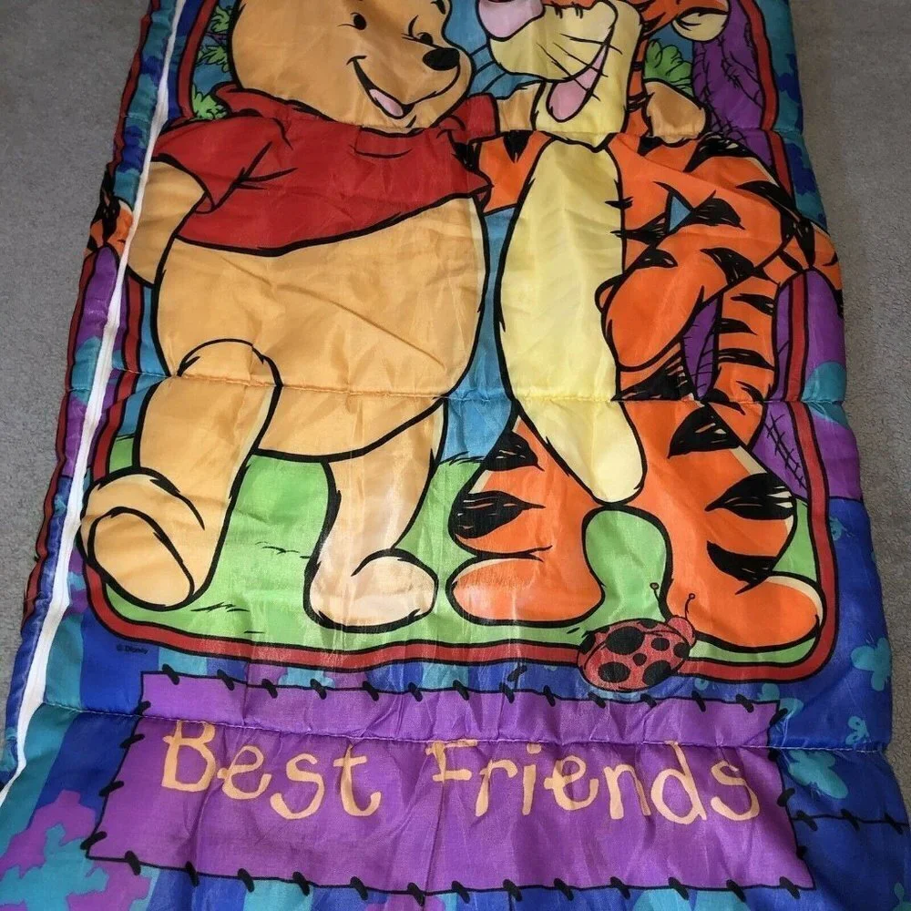 Disney WINNIE THE POOH Childrens Sleeping Bag, Vintage Pooh Tigger Best Friends